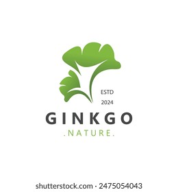 Ginkgo biloba leaf logo. can be used for herbal health products modern style logo design template