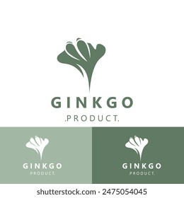 Ginkgo biloba leaf logo. can be used for herbal health products modern style logo design template