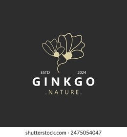 Ginkgo biloba leaf logo. can be used for herbal health products modern style logo design template