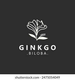 Ginkgo biloba leaf logo. can be used for herbal health products modern style logo design template