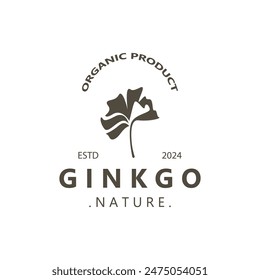 Ginkgo biloba leaf logo. can be used for herbal health products modern style logo design template