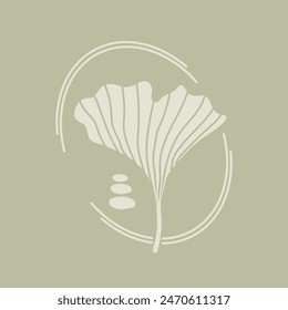 Ginkgo biloba leaf logo design. Natural ecological concept. Vector illustration