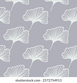 Ginkgo Biloba Leaf Seamless Pattern. Elegant Repeat Pattern great for textiles, wallpaper and graphic design.