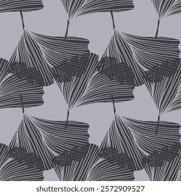 Ginkgo Biloba Leaf Seamless Pattern. Elegant Repeat Pattern great for textiles, wallpaper and graphic design.