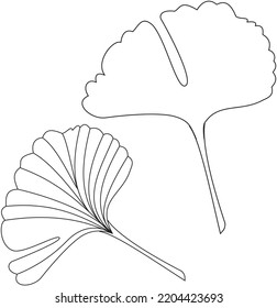 Ginkgo Biloba Leaf Vector Icon Black And White
