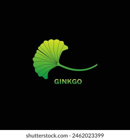 ginkgo biloba leaf vector icon