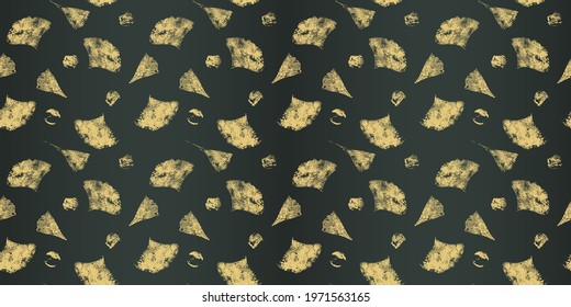 Ginkgo Biloba leaf vector seamless pattern. Isolated Japanese foliage. Autumn grunge hand painted sketch. Herbal background for health, medicine, spa, wallpaper design.