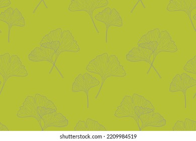 Ginkgo Biloba leaves pattern vector illustration