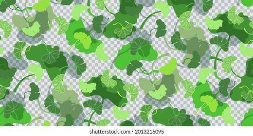  Ginkgo biloba leaves seamless pattern in trendy minimal style. Leaves of ginkgo bilboa. Floral design for luxury elegant wall art ,interior design, printing on fabric, invitation, wrapping, wallpaper