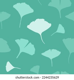 Ginkgo biloba leaves seamless pattern design. Japanese style fashion ginkgo leaf background.