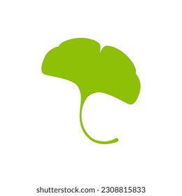 ginkgo biloba leaves vector icon