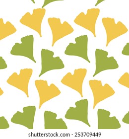 Ginkgo biloba pattern.  Silhouette leaves