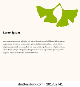 Ginkgo biloba stylizes leaves