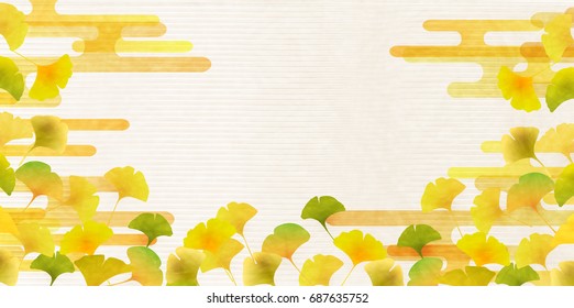Ginkgo fall Japanese paper background