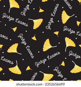 Ginkgo Foliage Leaves Dance Vector Seamless Pattern can be use for background and apparel