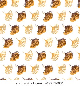 Ginkgo Glory Autumn Leaves Vector Pattern Art can be use for background, apparel, and template design