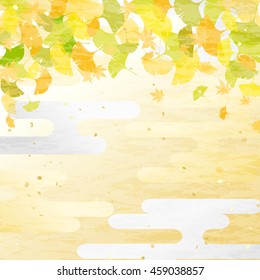 Ginkgo gold and silver Japanese Pattern background