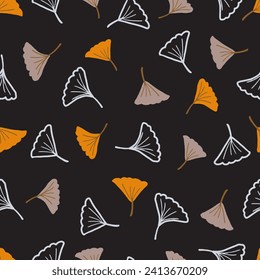 Ginkgo Grove Leafy Melody Variations Vector Pattern can be use for background and apparel design