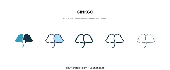 ginkgo icon in different style vector illustration. two colored and black ginkgo vector icons designed in filled, outline, line and stroke style can be used for web, mobile, ui