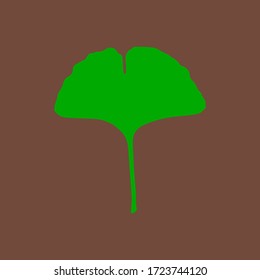 Ginkgo leaf and background as icon