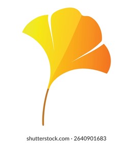 ginkgo leaf gradient background vector illustration