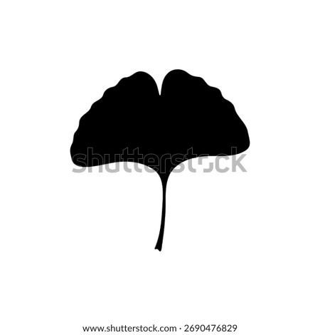 Ginkgo leaf icon silhouette vector flat illustration design.
