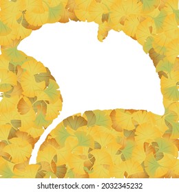 Ginkgo leaf illustration frame background
