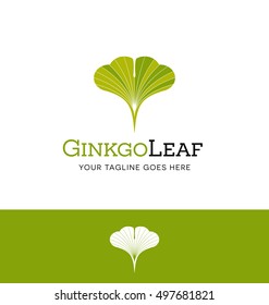 ginkgo leaf logo for creative business, organization or website