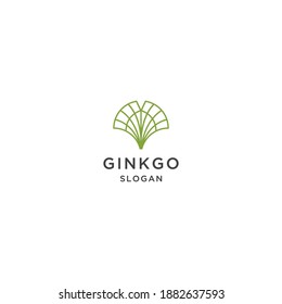 Ginkgo leaf logo icon design template vector