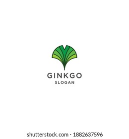 Ginkgo leaf logo icon design template vector