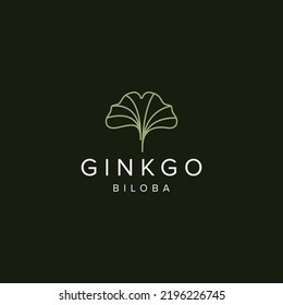 Ginkgo-Blatt-Logo-Design-Vorlage flache Vektorgrafik