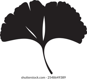 Ginkgo leaf silhouette black vector