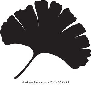 Ginkgo leaf silhouette black vector