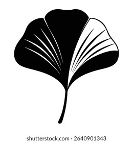ginkgo leaf silhouette vector art