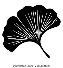 Ginkgo leaf silhouette. Vector illustration