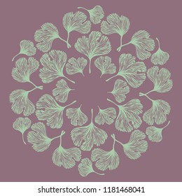 Ginkgo leaves circle ornament
