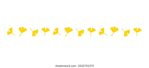 Ginkgo leaves decorative border template design.	