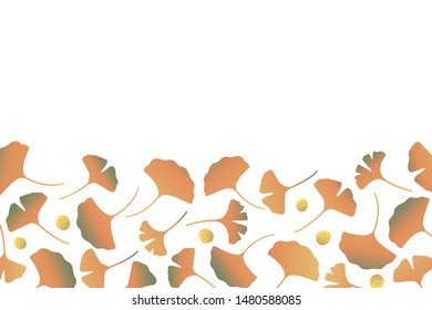 Ginkgo leaves illustration on white background