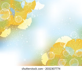Ginkgo leaves and light and blur background
