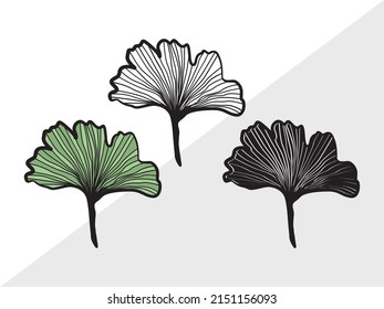 Ginkgo Leaves Printable Vector Illustration