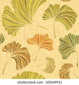 Ginkgo leaves seamless pattern