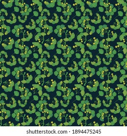Ginkgo leaves seamless pattern design.