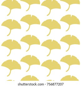 Ginkgo leaves seamless pattern vector. Nature background for textile, fabric, wrapping paper.