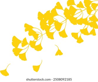 Ginkgo leaves silhouette vector illustration