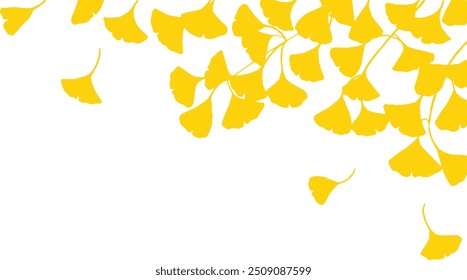 Ginkgo leaves silhouette vector illustration