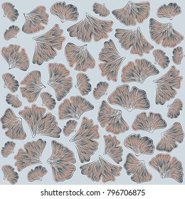 ginkgo leaves vector brown