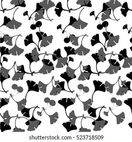 Ginkgo leaves vector. Can be used for wallpaper, pattern fills, textile, web page background, surface textures. Vector illustration.