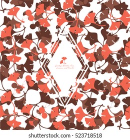 Ginkgo leaves vector. Can be used for wallpaper, pattern fills, textile, web page background, surface textures. Vector illustration.