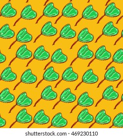ginkgo leaves in vector format. seamless pattern. Foliage
