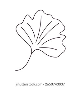 Ginkgo outline autumn leaf. stylized autumn ginkgo leaf 